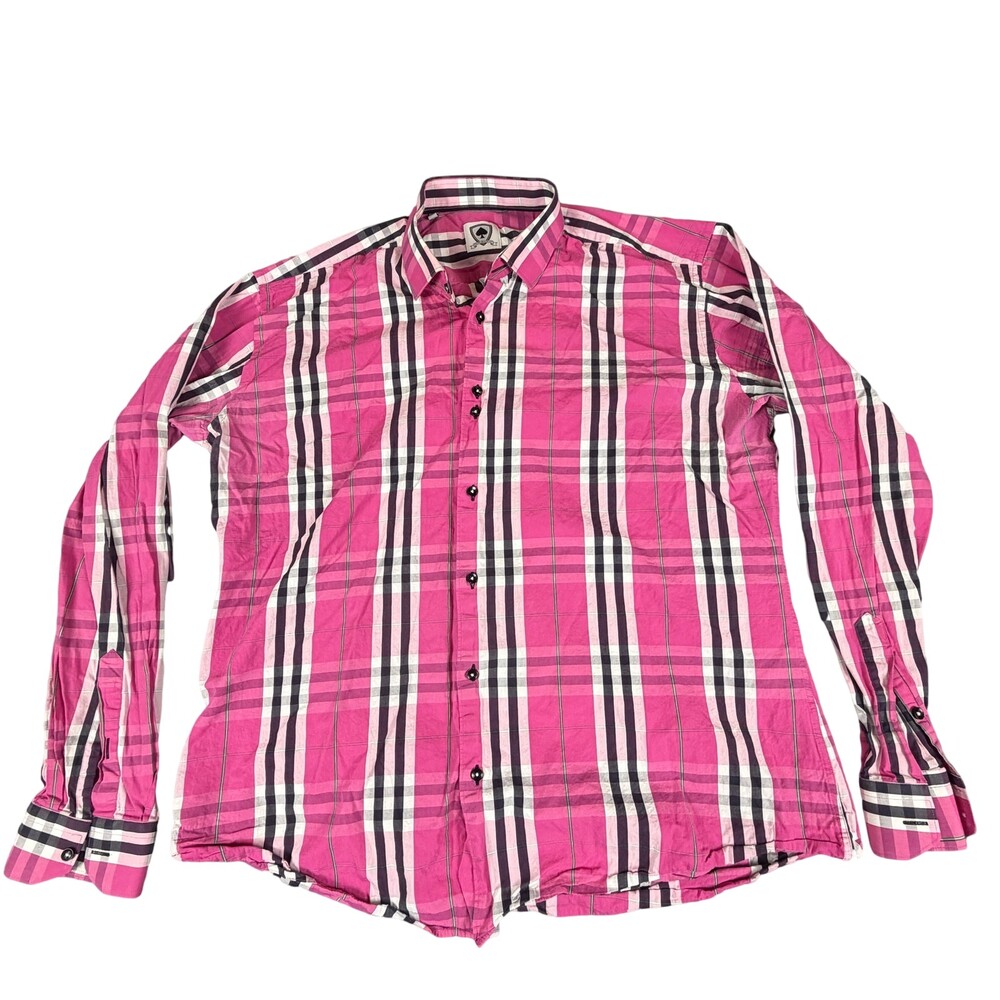 The Black Jack Shirt Mens XXL Pink Plaid Long Sleeve Button Down Pocket Preppy